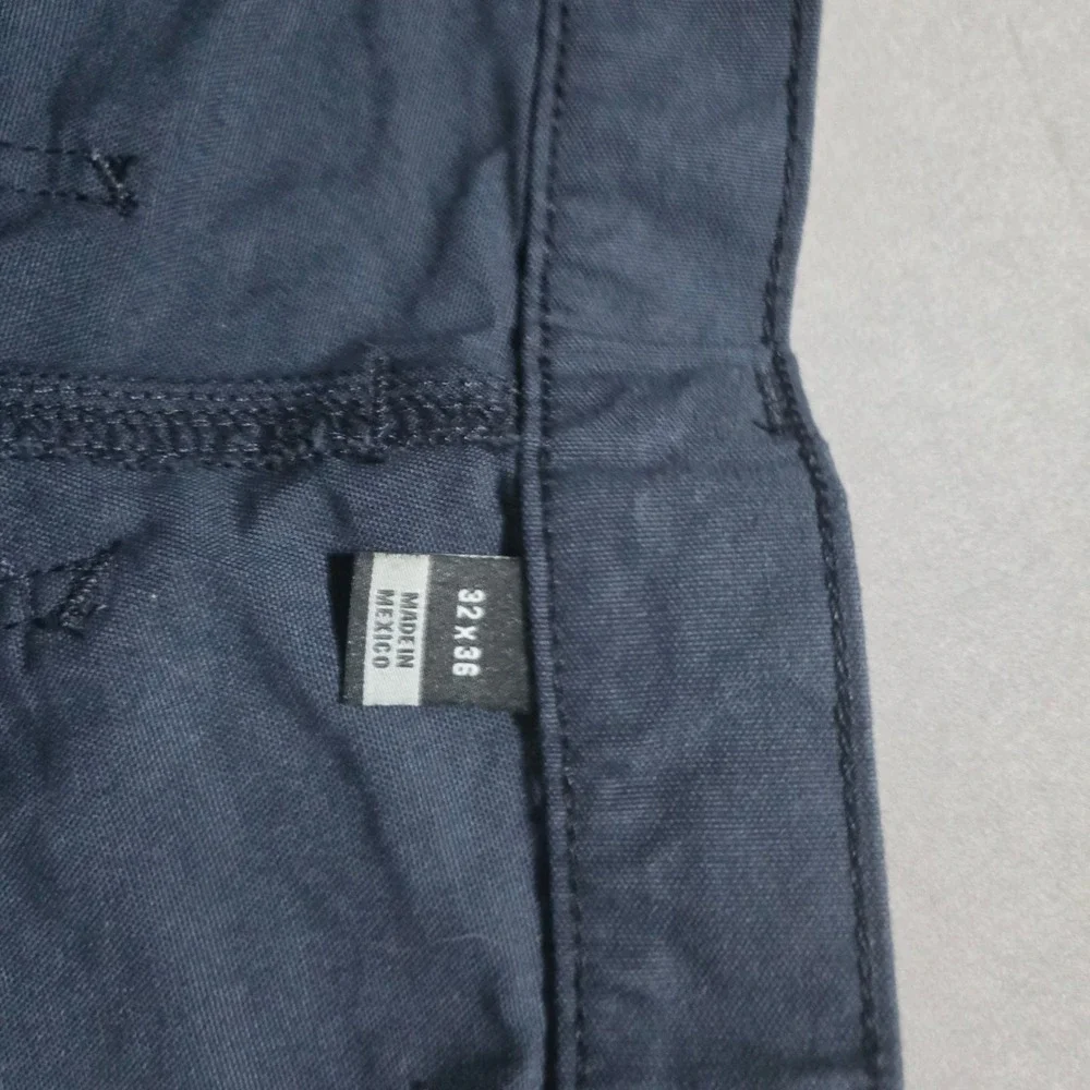 Carhartt Canvas Utility Work Pants Mens 32x36 Navy Blue Loose Fit B151 NVY